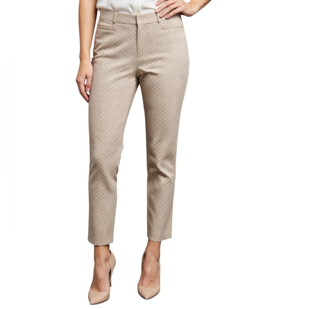 Banana Republic Tan Sloan Curvy Fit Geo-Print Pants